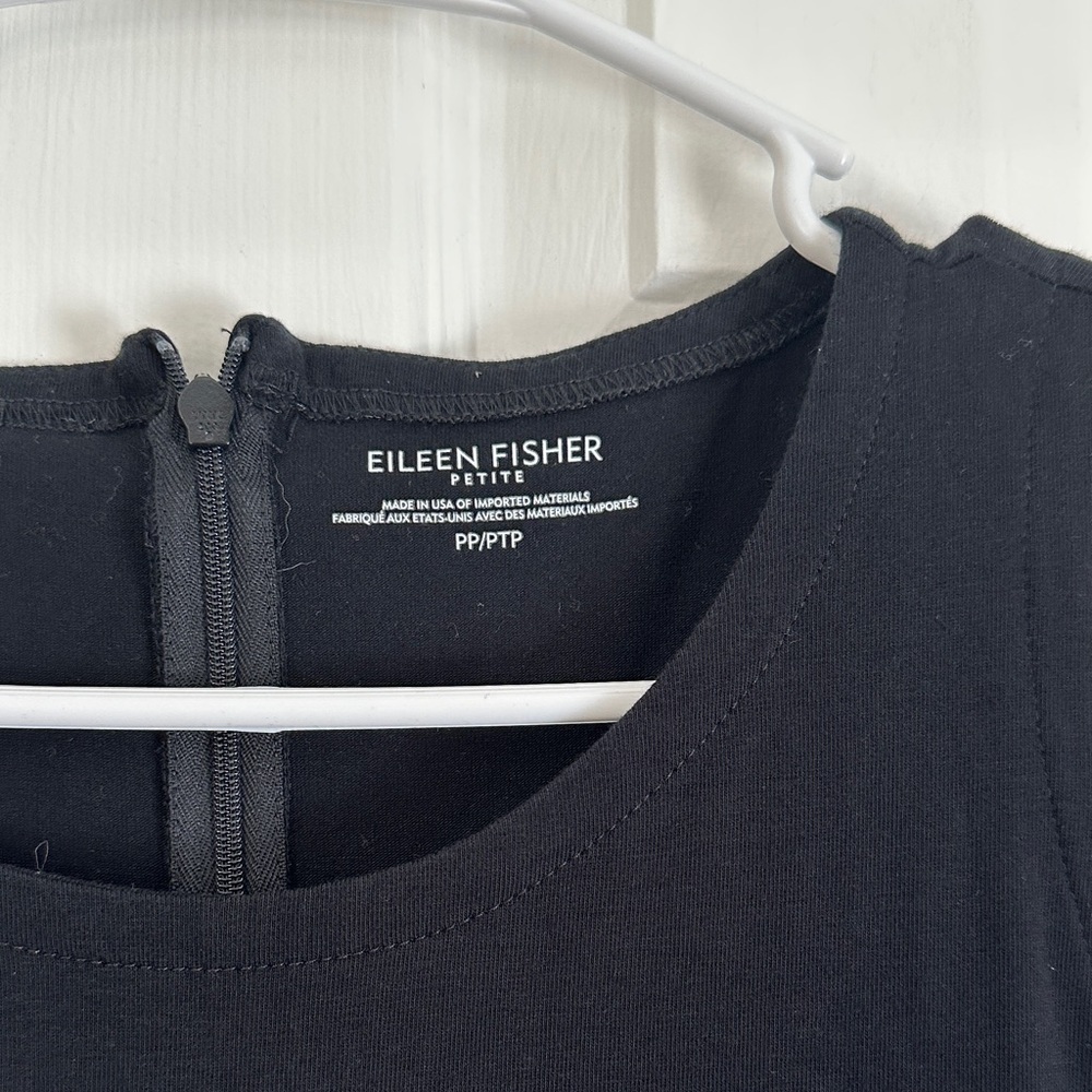 Eileen Fisher Sleeveless Drawstring Waist Jumpsuit Black Petite PP - Picture 8 of 12